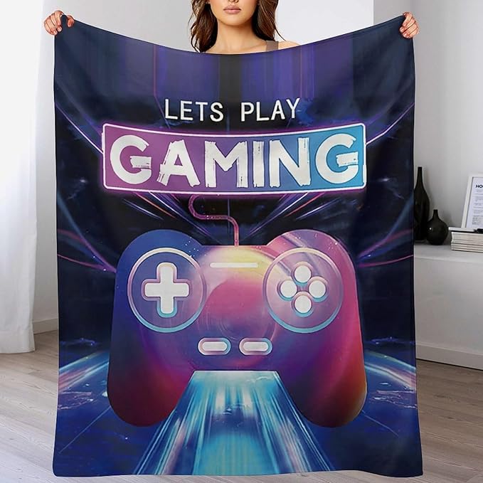 Game Blanket Game Gifts for Girls Boys Woman Kids Play Game Lover Throw Blankets Soft Blanket Warm Fleece Flannel Plush Blankets for Bed Sofa Couch 60"x80"