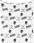 Custom Hockey Baby Name Blanket: Personalized Baby Essentials for Boys and Girls - Birthday Gift for Hockeys Lovers - Soft Fluffy Warm Skin Blankets 30x40inch