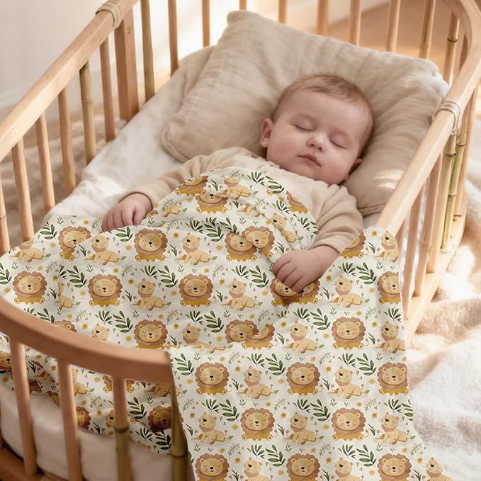 Baby Muslin Swaddle Blankets,2 Pack Receiving Blanket Baby Girl & boy,Large47 x 43 inches,Soft & Skin Friendly Swaddle Blanket Wrap(Animals)