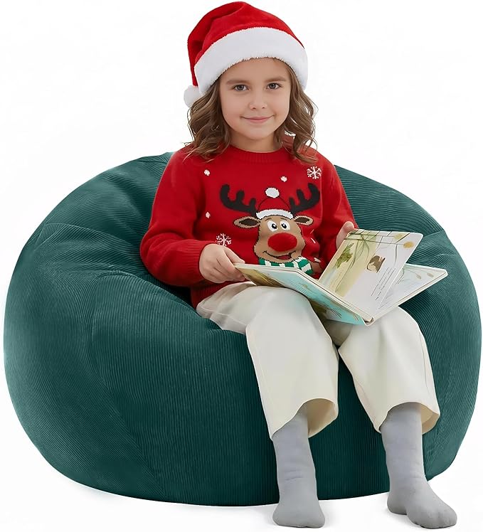 Nobildonna Bean Bag Chair Cover (No Filler) for Kids and Adults,Beanbag Stuffed Animal Storage Without Filling Plush Toys Holder and Organizer Soft Premium Corduroy 200L