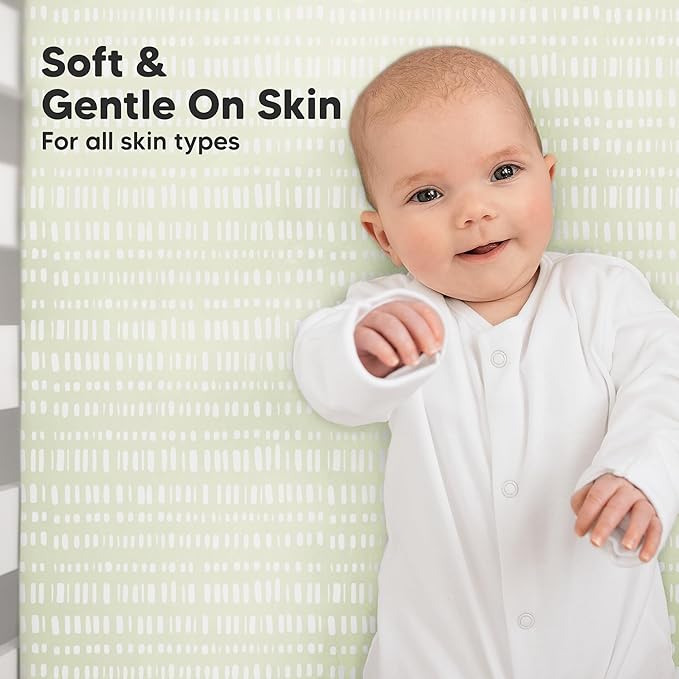 KeaBabies 2-Pack Organic Crib Sheets for Boys, Girls - 52x28 Fitted Crib Mattress Sheet Neutral, Breathable Jersey Cotton Cover for Baby Bed, Toddler Mattress, Soft & Cute Prints (Fleur)
