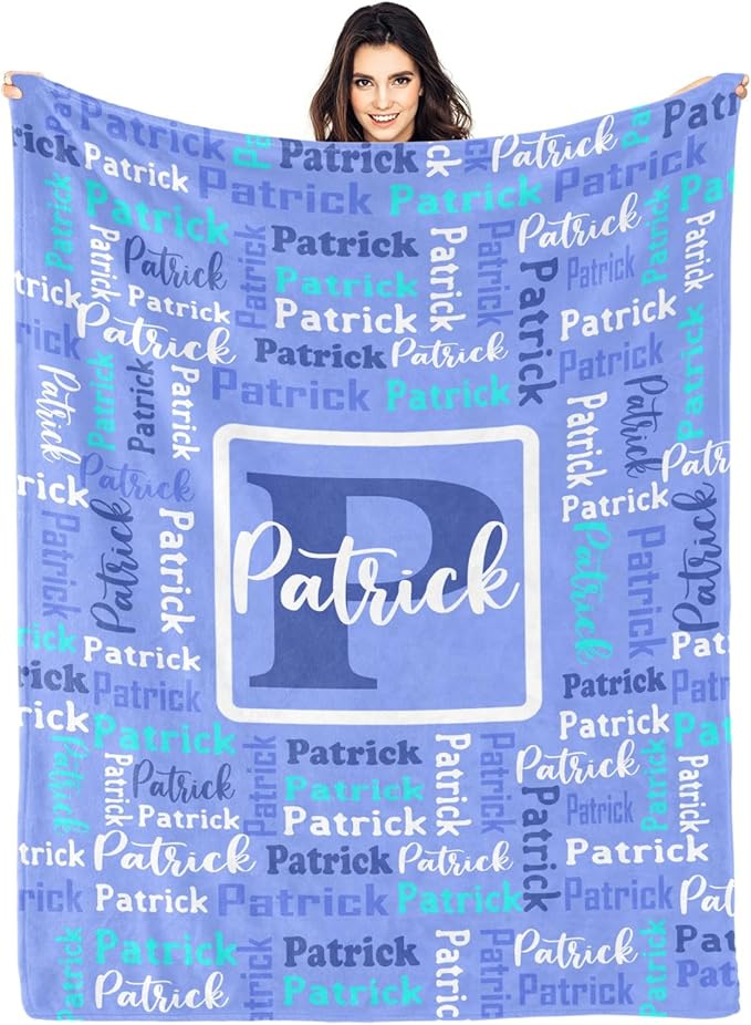 Dr.TOUGH Name Blanket Personalized Blanket for Adult Kids Flannel Customized Personalized Blankets and Throws