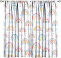 Kids Rainbow Curtains Boho Cartoon Colorful Stars Love Heart Lovely Abstract Art Pattern Print Window Drapes for Girl Bedroom Living Room Kitchen Decor,2 Panel Set,63Wx72H Inch Blackout