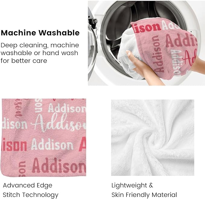 Dr.TOUGH Name Blanket Personalized Blanket for Adult Kids Flannel Customized Personalized Blankets and Throws
