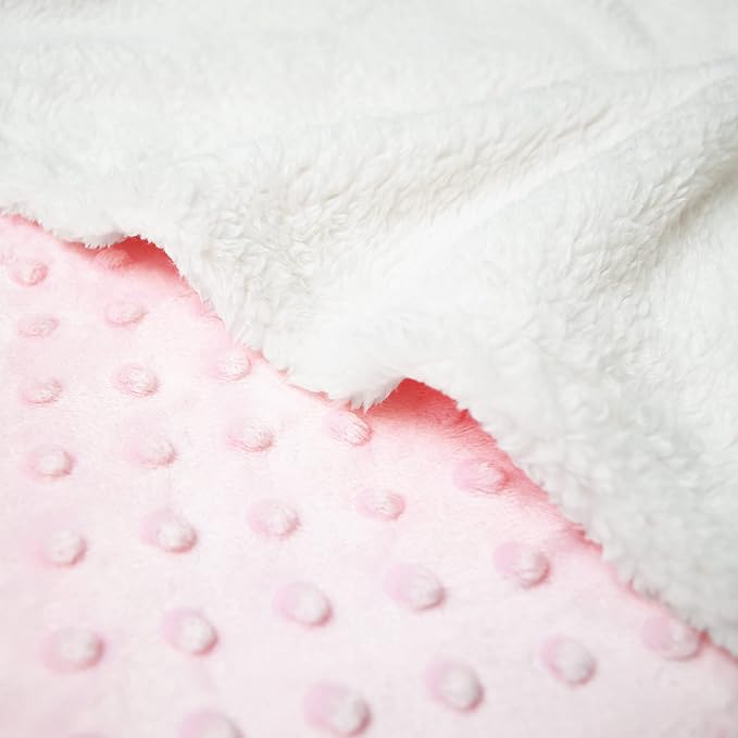 American Baby Company Heavenly Soft Chenille Sherpa Toddler Blanket, Warm and Cozy, Pink, 36" x 48" for Boys and Girls, Versatile for Nap Time, Preschool and Travel