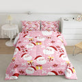 jejeloiu Santa Claus Comforter Set King Size Merry Christmas Bedding Set for Kids Boys Girls Xmas Themed Duvet Quilt Pink Bedroom Decor