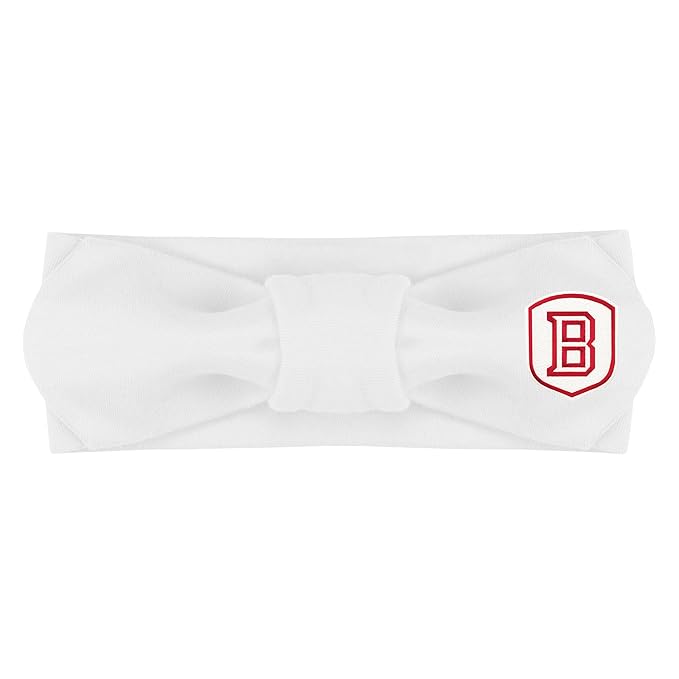 Creative Knitwear Bradley Braves Infant Girls White Solid Hair Knot Headband Embroidered Logo - Size Newborn - 4T