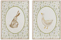 Vintage Nursery Wall Art Kid's Room Wall Decor Animal Picture Farmhouse Poster Baby Room Poster Cute Goose and Bunny Picture Set Of 2 Rabbit Duck Prints 12x16 Inch UnFramed for BedRoom Children's Room