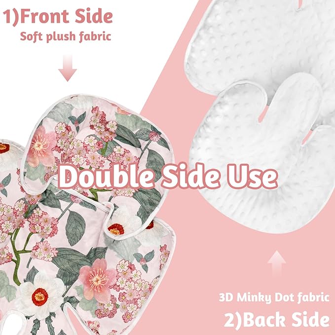 TANOFAR Infant Car Seat Head Support, Soft Baby Carseat Head & Body Support, Flower Baby Car Seat Insert Cushion for Newborn Boys