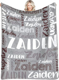 Dr.TOUGH Personalized Blankets with Name Customized Baby Blankets for Girls Boys Adults Monogrammed Blankets and Throws Christmas Birthday Mothers Fathers Valentines Day Gift (Grey,30''×40'')