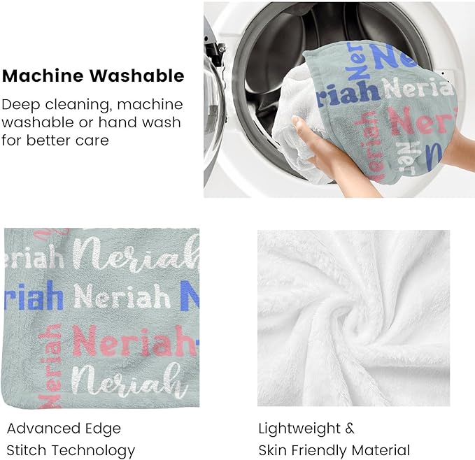 Dr.TOUGH Name Blanket Personalized Blanket for Adult Kids Flannel Customized Personalized Blankets and Throws