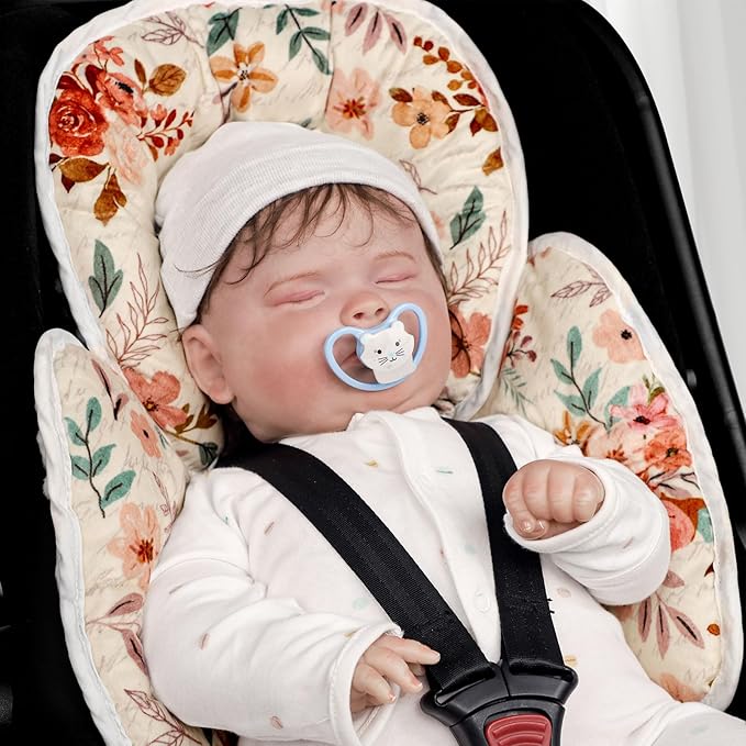 TANOFAR Infant Car Seat Head Support, Soft Baby Carseat Head & Body Support, Autumn Baby Car Seat Insert Cushion for Newborn Girls