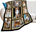 Sheltie Blanket Shetland Sheepdog Decor Gifts Throw Blanket Super Soft Flannel Lightweight Fluffy Plush Cozy Fuzzy Fleece Stuff Blanket for Dog Lover Kids Boys Adults Man for Bed Sofa 40"X50"