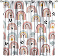 Kids Rainbow Curtains Boho Cartoon Colorful Stars Love Heart Lovely Abstract Art Pattern Print Window Drapes for Girl Bedroom Living Room Kitchen Decor,2 Panel Set,52Wx84H Inch Blackout