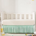 Mint Green Satin Crib Bed Skirt, 52" x 28" with 14" Drop Silky Soft Baby Crib Skirt for Baby Girls or Boys, Fit for Standard Crib & Toddler Bedding