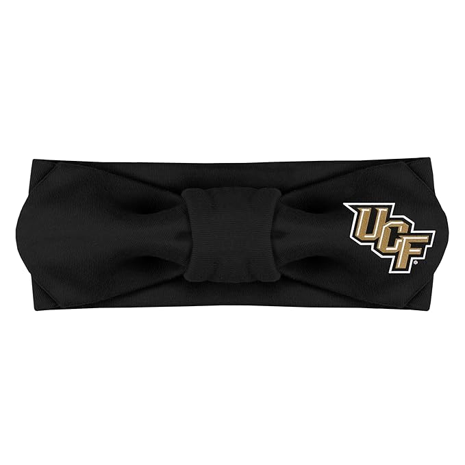 Creative Knitwear Central Florida Knights Infant Girls Black Solid Hair Knot Headband Embroidered Logo - Size Newborn - 4T