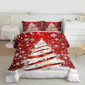 Feelyou Merry Christmas Comforter Set Queen Size Christmas Tree Bedding Set for Kids Boys Girls Snowflake Duvet Quilt Winter Bedroom Decor Microfiber 3 Pcs with 2 Pillow Cases