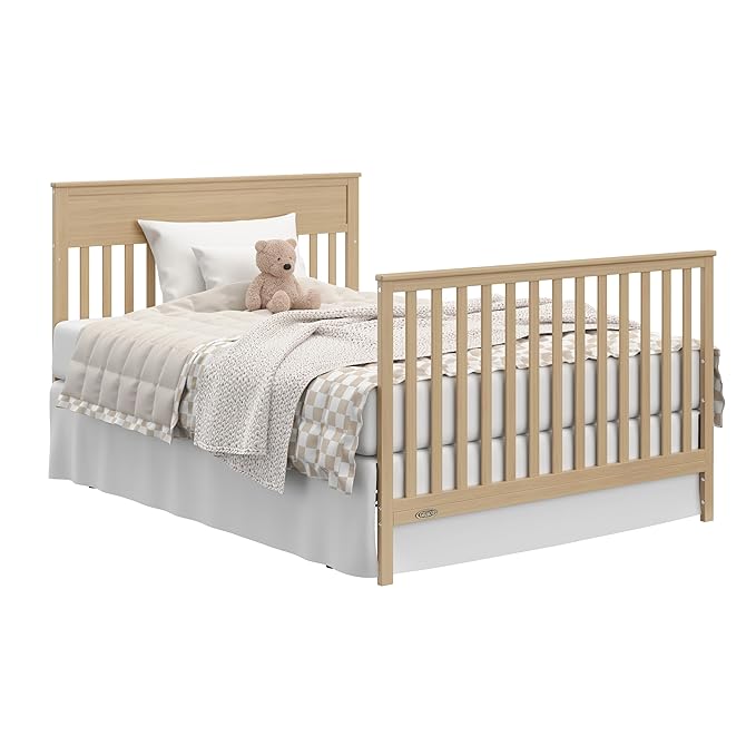 Graco Shiloh 5-in-1 Convertible Crib & Changer with Drawer (Driftwood) – GREENGUARD Gold Certified Baby Crib Crafted from Wood, Converts to Toddler Bed, Daybed, and Full-Size Bed