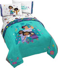 Jay Franco Disney Encanto Sister Magic 5 Piece Full Bed Set - Includes Reversible Comforter & Sheet Set - Super Soft Fade Resistant Polyester (Official Disney Product)