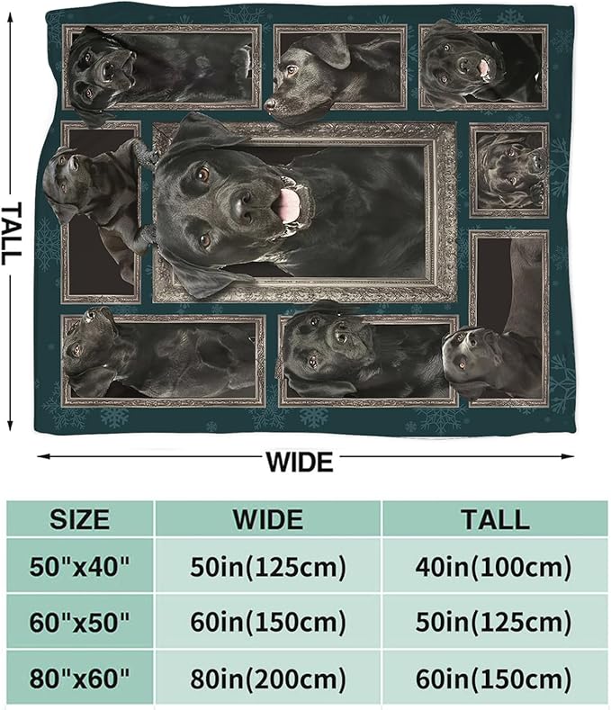 Tijuboni Labrador Retriever Throw Blanket Dog Gifts for Girls Boys Women Men Kids Adults Soft Flannel Fleece Blanket for Couch Sofa Bed Home Decor 60"x80"