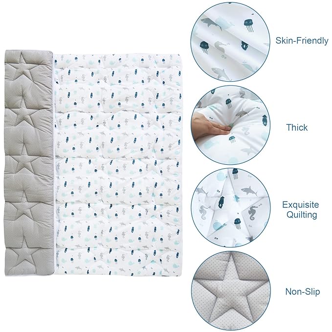 Baby Play Mat for 71'' x 59'' Playpen, Playmat for Babies and Toddlers, Baby Mat for Floor Large & Thick, Non Slip, Easy Clean, White
