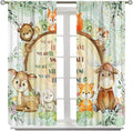 Kids Safari Animal Curtains Cute Watercolor Wildlife Jungle Window Treatments for Boys Girls Bedroom Inspirational Motivational Quotes Nursery Children Drapes for Living Room W42xL45