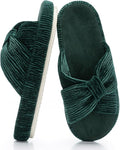 Chantomoo Slippers for Women Memory Foam House Bedroom Corduroy Bow Crossbands Slipper Shoes Comfy Trendy Gift Slippers