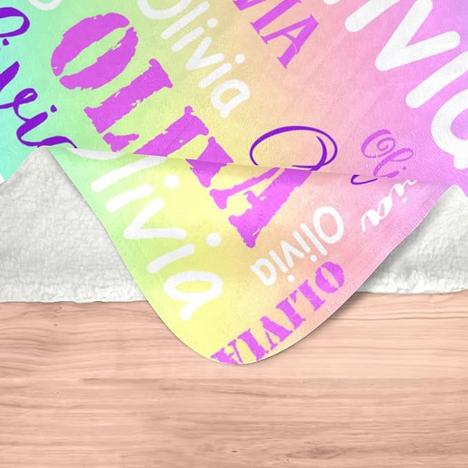 Gudina Personalized Name Blankets and Throws, Custom Blanket with Name, Personalized Christmas Blanket Gifts for Women Men