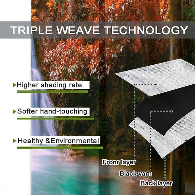 Autumn Forest Waterfall Blackout Curtains, Fall Leaves Trees Jungle Country Nature Landscape Window Drapes, for Bedroom Living Room 72" W X 63" L