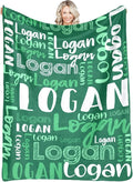 Dr.TOUGH Personalized Blankets with Name Customized Baby Blankets for Girls Boys Adults Monogrammed Blankets and Throws Christmas Birthday Mothers Fathers Valentines Day Gift (Green,50''×60'')