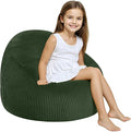 COMAX Bean Bag Chairs for Kids, Toddler BeanBag Sofa with Filler Bean Couch Stuffed for Boys and Girls, Lazy Floor Chair for Playroom, Nursery Room, Green