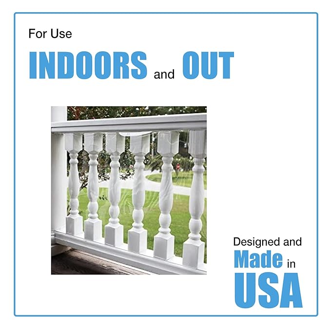 KidKusion Clear View Indoor/Outdoor Railguard | Made in USA | 15' Long x 33" Tall | Clear | Banister and Rail Protection for Kids and Pets