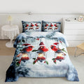Feelyou Merry Christmas Comforter Set All Season Robin Bird Bedding Set with 2 Pillow Cases Snowflake Microfiber Kids Queen Bedclothes Winter Bedroom Decor Duvet Quilt Breathable Soft Lightweight