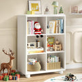 Kids Bookshelf, Large Wooden Bookcase with 6 Cube Storage, Girl Toy Storage Organizer Cabinet with Child Safe Paint&Thick Board, Boy Tall Book Shelves Nook for Office Playroom Living Room (White)
