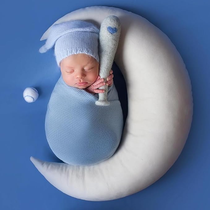 IGMaryBox Baby Moon Star Pillow Infant Posing Pillow Newborn Photography Prop Newborn Photography Posing Pillows Grey
