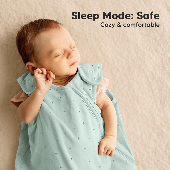 2-Pack Organic Baby Sleep Sacks, 100% Cotton - Soft & Breathable 0.5TOG Baby Wearable Blanket, Toddler Sleeping Sack 18-24 months, Easy to Wear Transitional Swaddles for Newborns, Infants (Bunnies, L)