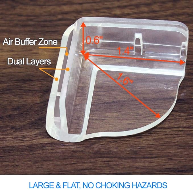 Matyz 16-Pack 1.6" Large Clear Corner Protectors - Dual Layer Buffer Structure Soft Table Corner Guards - Child Proof Furniture Corner Safety Bumpers - Up-Down Corner Cover Safety