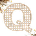 Wooden Rattan Letters 8 inch Wood Letters Q for Wall Decor Crafts Boho Nursery Decor for Baby Shower Wedding Bedroom Name Signs Large Rustic Letter Home Decoration