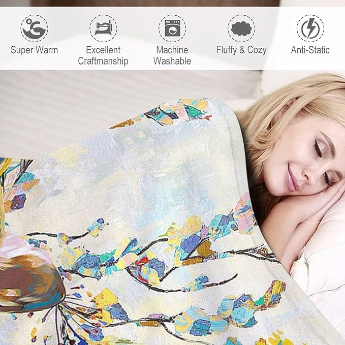 Deer Blanket Forest Deer Gifts for Girls Boys Woman Kids Hunting Lover Throw Blankets Soft Blanket Warm Fleece Flannel Plush Blankets for Bed Sofa Couch 60"x80"
