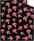 Thuswarm Cute Red Mushroom Flannel Blanket for Autumn Winter Gifts Warm Cozy Soft Funny Print Throw for Bed Couch Sofa 80”×60” Large for Adult