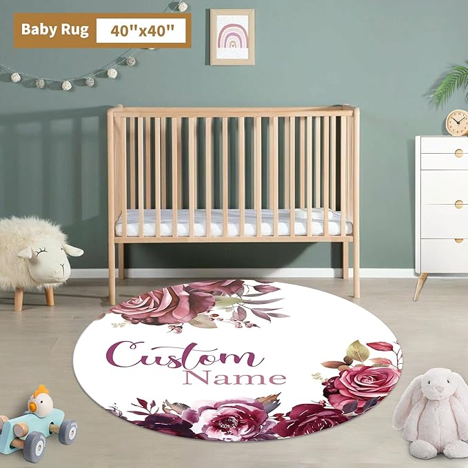 Custom Baby Crib Bedding Set, 3 Pcs Personalized Nursery Bedding Set with Name, Soft Baby Bedding Crib Sets with Blanket - Toddler Crib Sets for Girls Boys, Infant Newborn Gifts, Red Rose