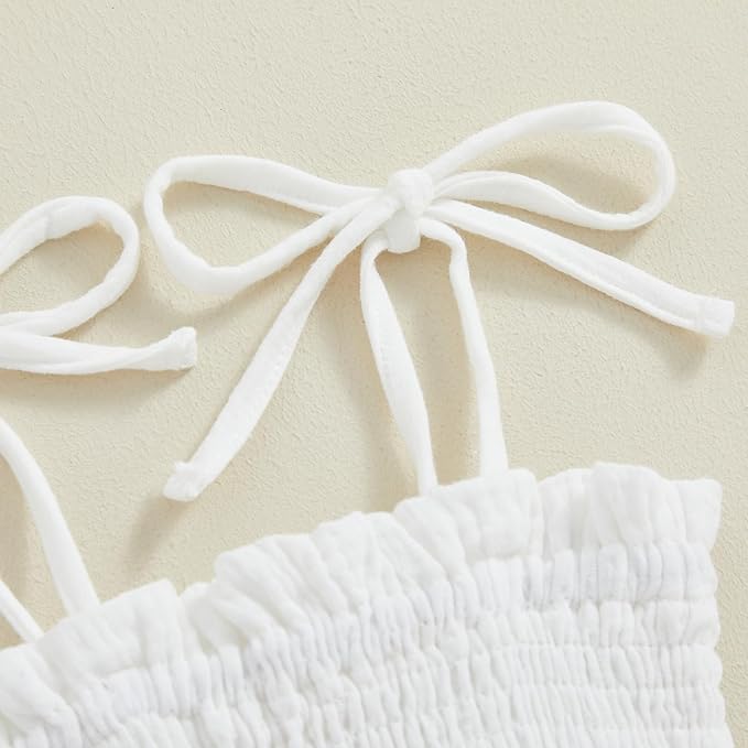 Newborn Baby Girl Bodysuit Sleeveless Halter Frill Romper One-piece Jumpsuit with Headband Summer Clothes Set