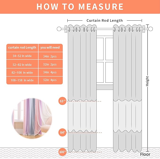 XiDi Grey Pink Purple Curtains for Girls Bedroom Decor Kids Blackout Curtains for Nursery Room Darkening Rainbow Princess Unicorn Wall Decals Little Girl 52x45 Inches Long 2 Panels Set