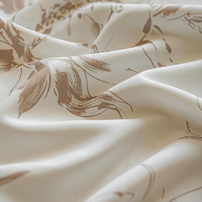 ENJOYBRIDAL Floral 96 Inch Curtains for Bedroom Cute Drapes Boho Semi Sheer Living Room Long Window Curtain Panels Retro Light Filtering Farmhouse Rod Pocket 2 Panels Window Treatments