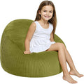 COMAX Bean Bag Chairs for Kids, Toddler BeanBag Sofa with Filler Bean Couch Stuffed for Boys and Girls, Lazy Floor Chair for Playroom, Nursery Room, Light Green