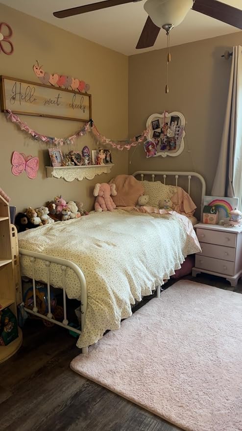 BuLuTu Princess Ruffled Muslin Duvet Cover for King Bed, 100% Cotton Bedding Soft Lightweight Quilt Cover with Zipper, Chic Shabby Pink Floral Print Comforter Cover 90"x104", No Pillow