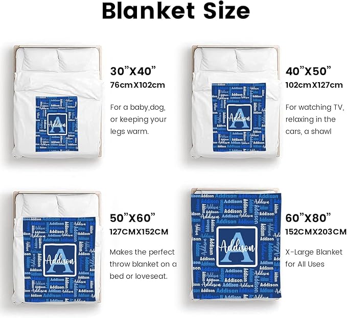 Dr.TOUGH Name Blanket Personalized Blanket for Adult Kids Flannel Customized Personalized Blankets and Throws