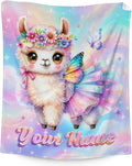 Personalized Alpaca Blanket - Soft Flannel Throw for Llama Lovers - Kids Throw Blankets for Chair, Office