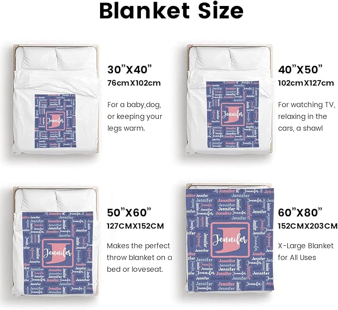 Dr.TOUGH Name Blanket Personalized Blanket for Adult Kids Flannel Customized Personalized Blankets and Throws