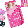 Primlect Toddler Nap Mat Extra Large Thickened 55''x35'', Soft Sleeping Bag with Detachable Minky Blanket and Pillow, Portable for Daycare, Preschool, Kindergarten, Travel, Boys and Girls